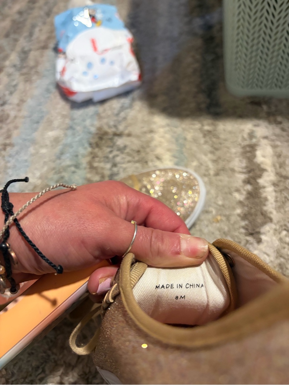 Jack Rogers Gold Glitter Lace-Up Women's Sneakers - Picture 3 of 3
